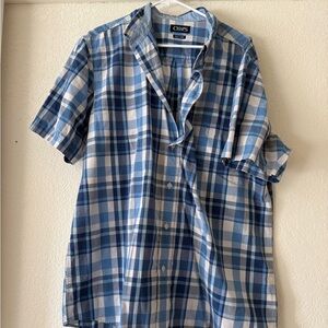 Chaps Casual Blue Checkered Shirt